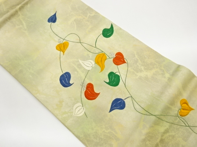 JAPANESE KIMONO / ONIKAN PATTERN EMBROIDERY NAGOYA OBI